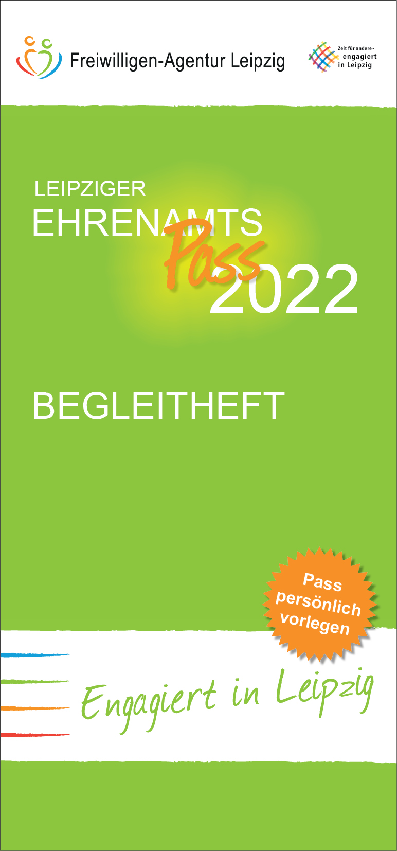 Ansicht des Titelblatts des Begleithefts zum EhrenamtsPass 2022