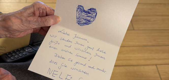 Inhalt einer geschriebenen Postkarte